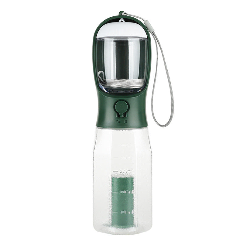 New! Three-in-one Pet Water Bottle, Portable - Pet Water Bottle with Cup, Food Container & Poop Bag Dispenser