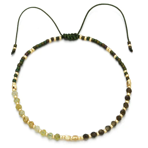 Natural Stone Bead Woven Bracelet for Women