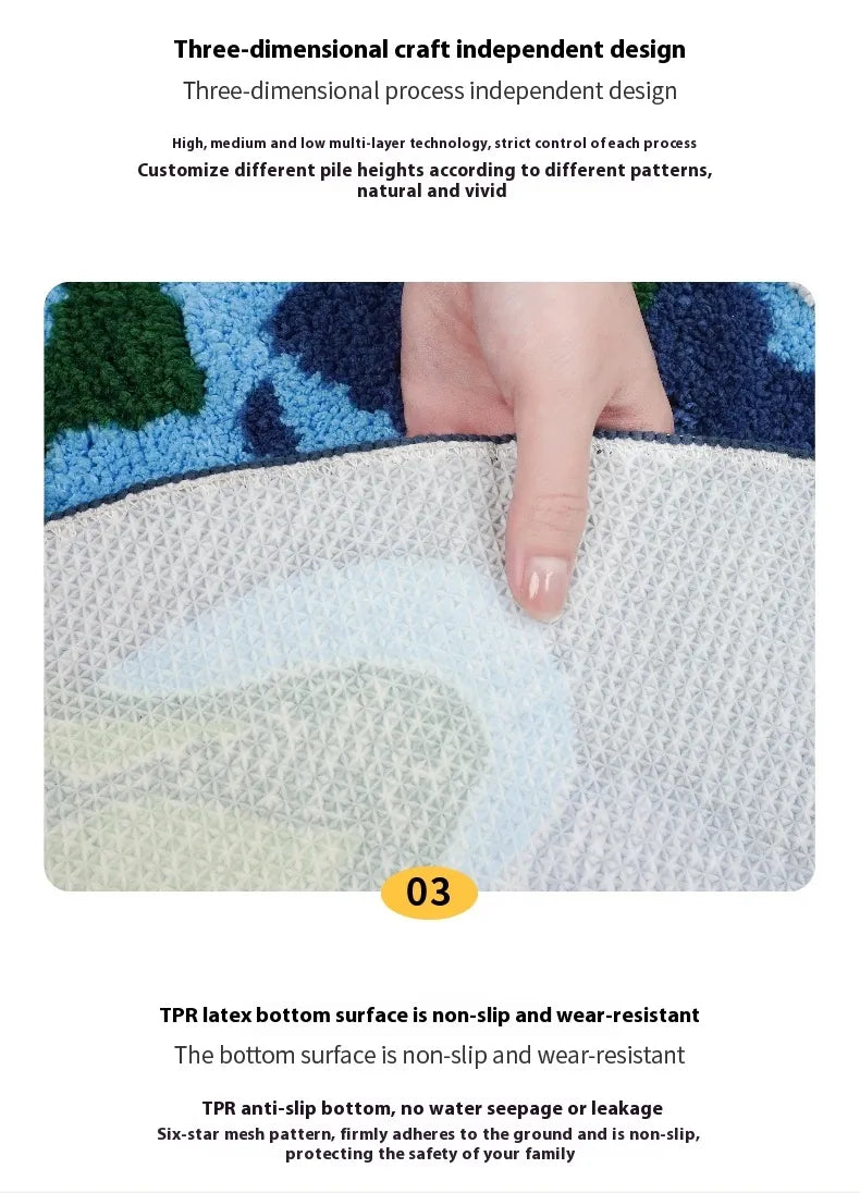 Flocking Bathroom Mat, Bedroom Tufting