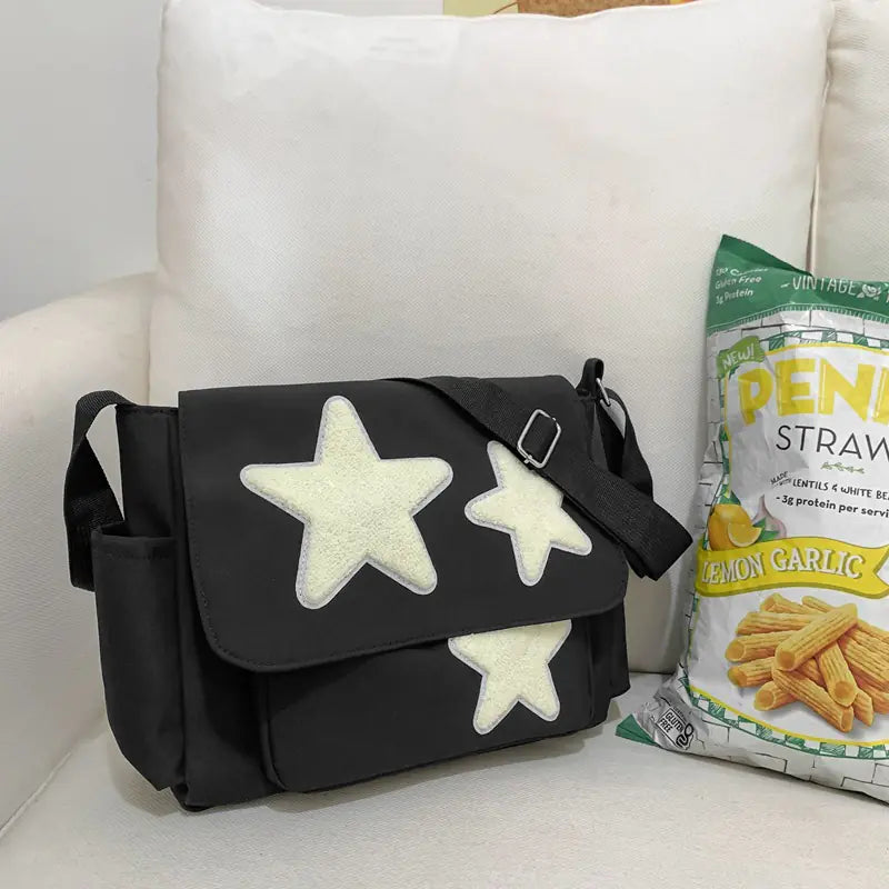 Vintage Star Shoulder Bag for Girls - Large Capacity