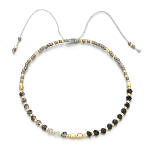 Natural Stone Bead Woven Bracelet for Women