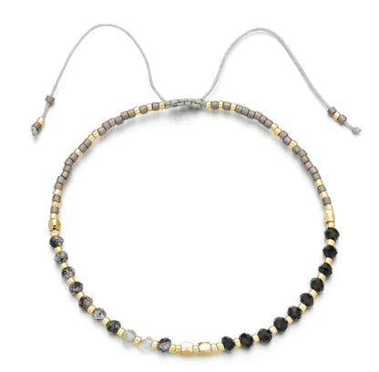 Natural Stone Bead Woven Bracelet for Women