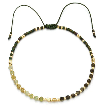 Natural Stone Bead Woven Bracelet for Women