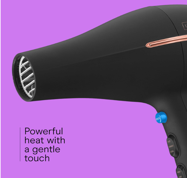 INFINITI PRO by CONAIR Hair Dryer, 1875W Blow Dryer with Diffuser and Concentrator, Ceramic Technology, 3 Heat & 2 Speed Settings, Cold Shot Button, Black