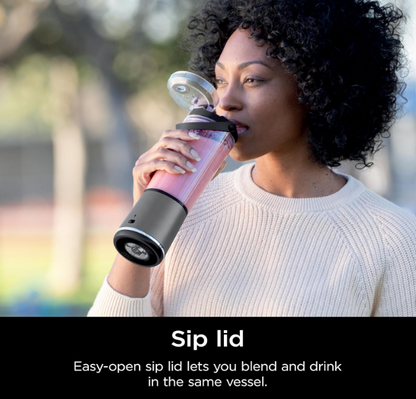 Ninja BC151BK Blast Portable Blender, Cordless, 18oz. Vessel, Personal Blender-for Shakes & Smoothies, BPA Free, Leakproof-Lid & Sip Spout, USB-C Rechargeable, Dishwasher Safe Parts, Black