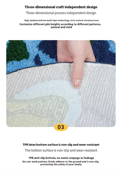 Flocking Bathroom Mat, Bedroom Tufting