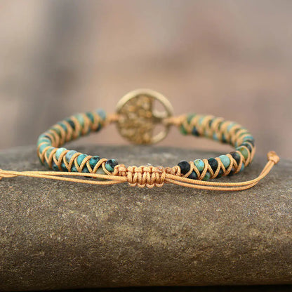 Handcrafted Natural Stone Women's Bracelet with Beads