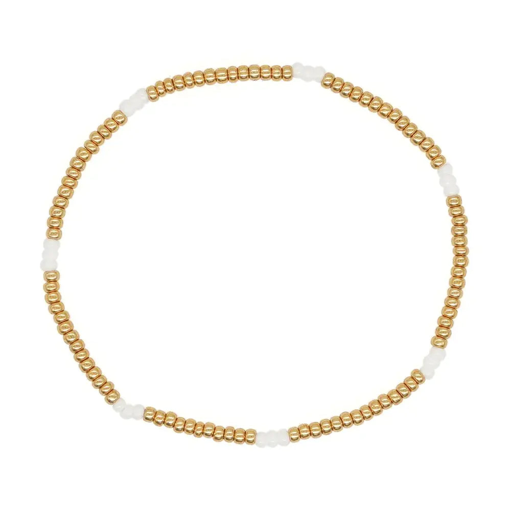 Natural Baroque Pearl Bracelet with Woven Elastic String